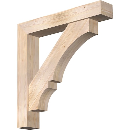 Ekena Millwork Balboa Block Smooth Bracket w/ Offset Brace, Douglas Fir, 7 1/2"W x 44"D x 44"H BKT0806X44X44BOA05SDF